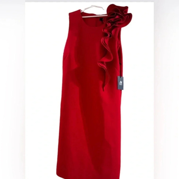 Jason Wu Ruby Red Ruffle Sleeveless NWT Dress Size Medium - Picture 2 of 10